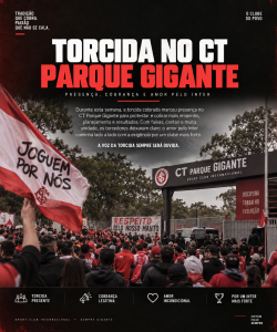 Torcida do Inter marca presença no CT Parque Gigante em semana de protestos e forte cobrança Torcida do Inter marca presença no CT Parque Gigante em semana de protestos e forte cobrança